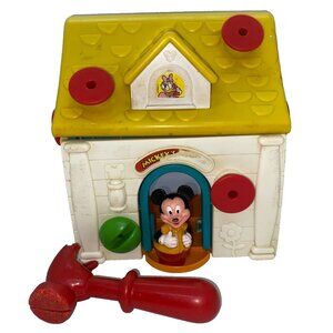 1990 Disney Mickey's BUILD-A-HOUSE Mattel #1027 Construction Toy Play Set AS IS